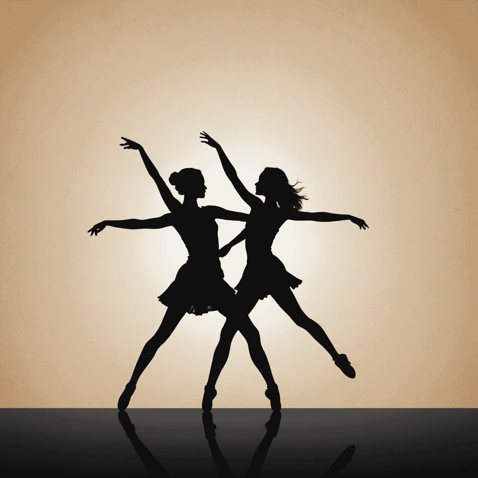VitalityHardship logo - A silhouette of two dancers in perfect synchronization