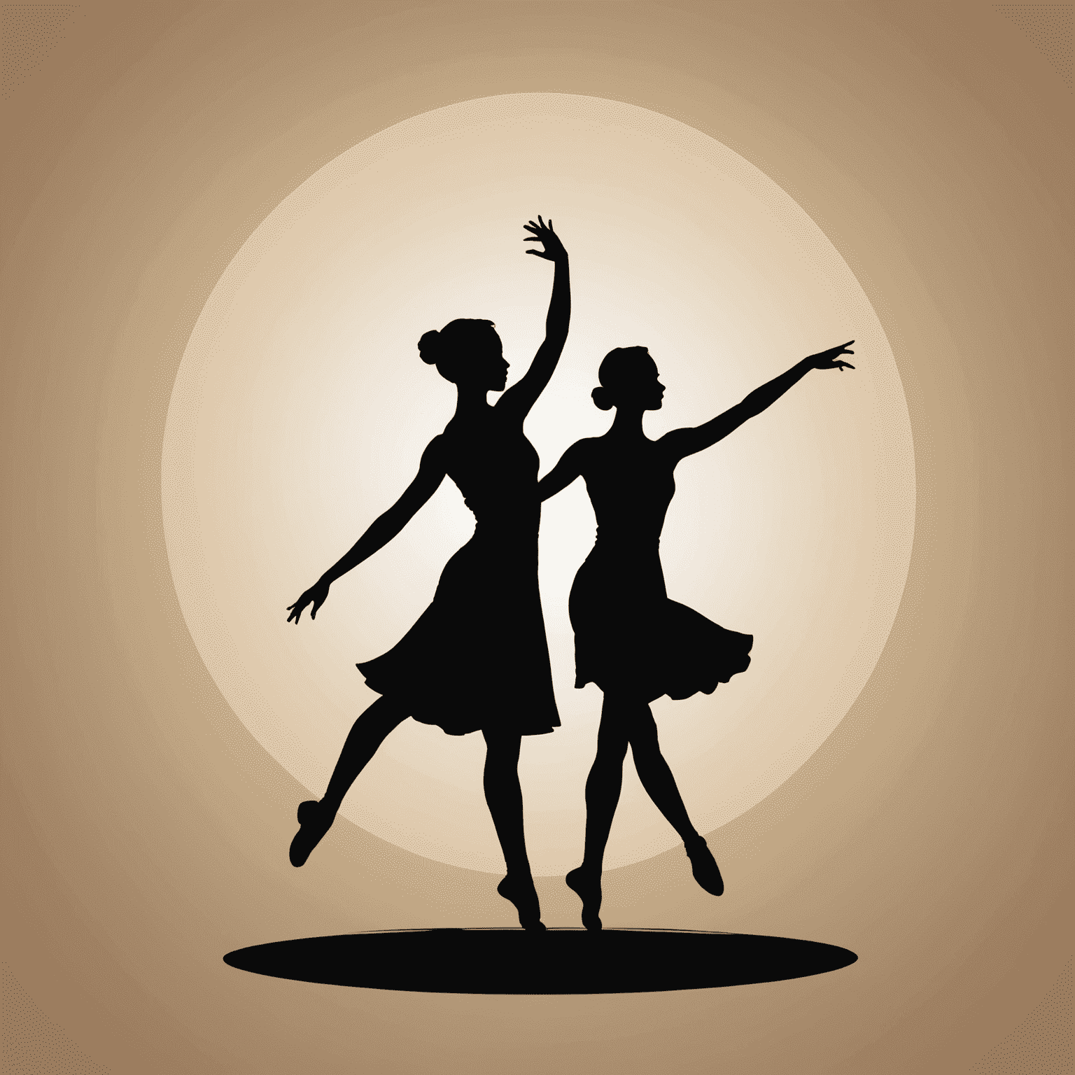 VitalityHardship logo - A silhouette of two dancers in perfect synchronization